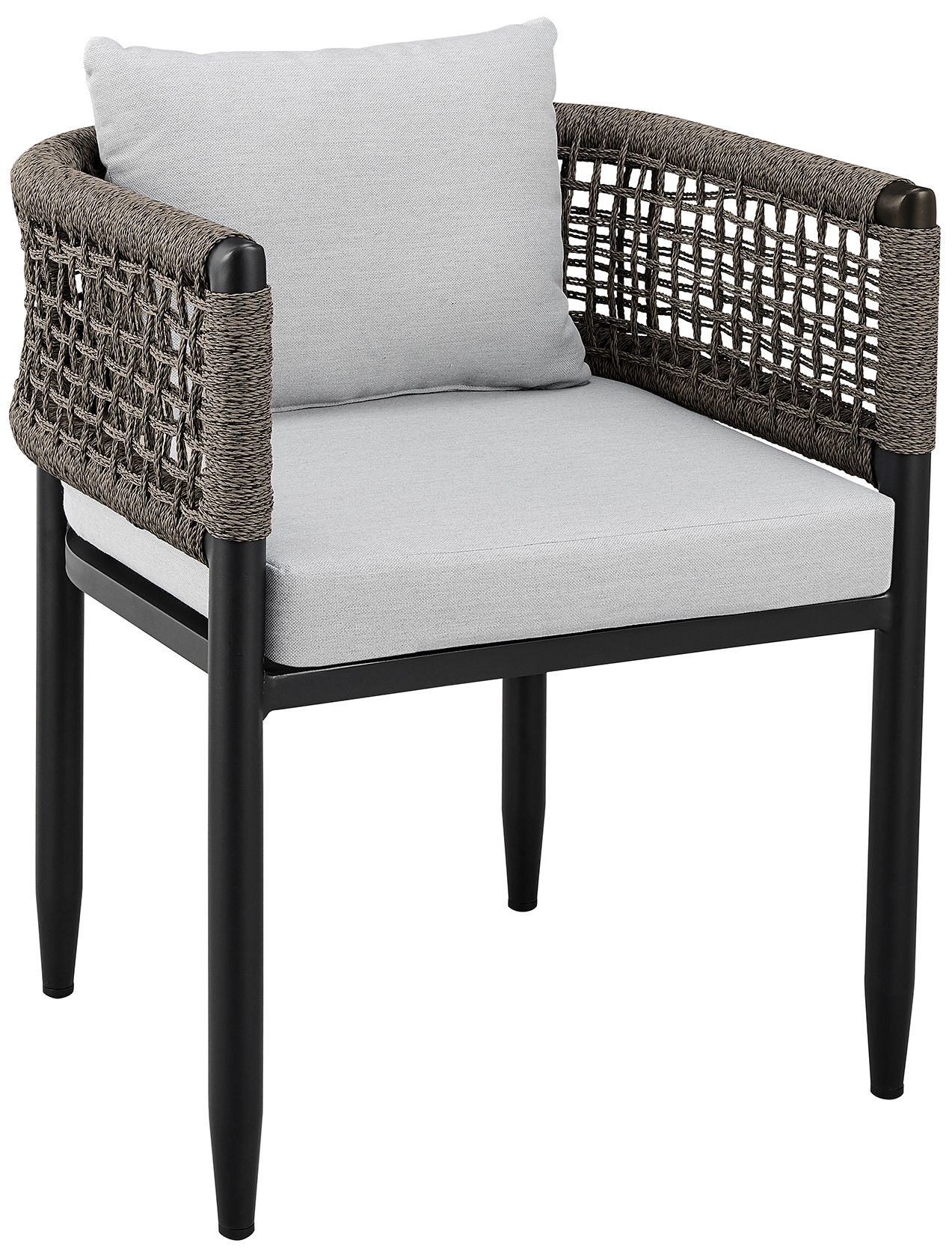 Image 3 Felicia Outdoor 7-Piece Dining Table Set in Aluminum with Rope and Cushions more views