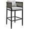 Felicia Outdoor Counter Height Bar Stool in Aluminum with Rope and Cushions