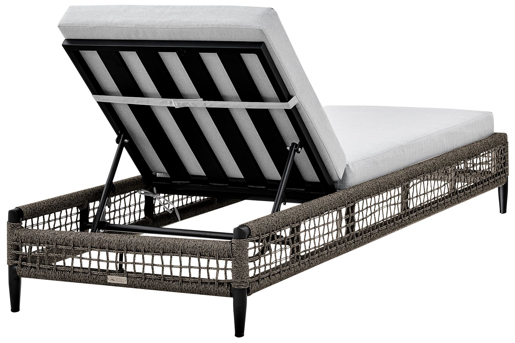 Image 5 Felicia Outdoor Patio Adjustable Chaise Lounge Chair in Aluminum with Rope more views