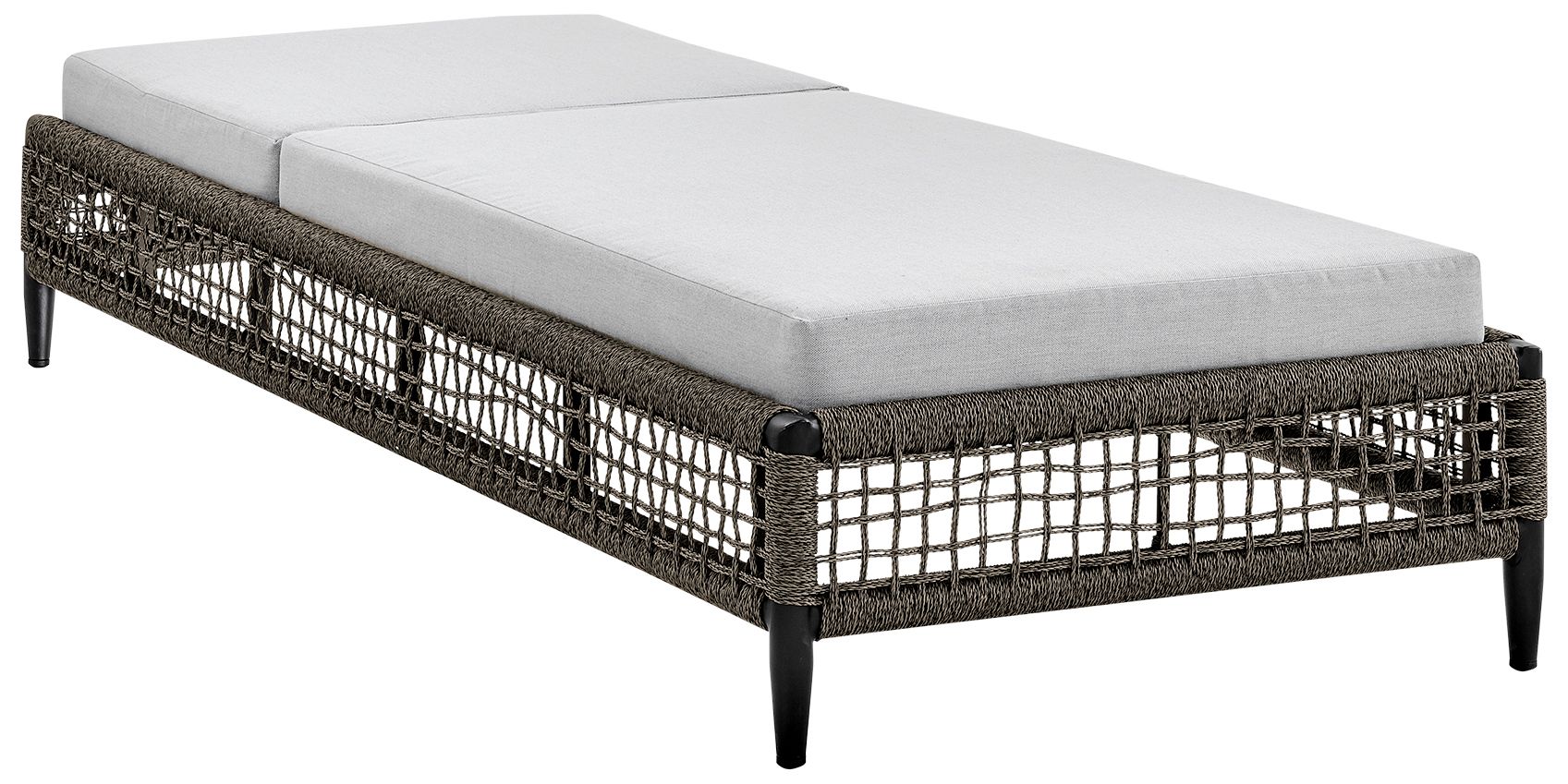 Image 7 Felicia Outdoor Patio Adjustable Chaise Lounge Chair in Aluminum with Rope more views