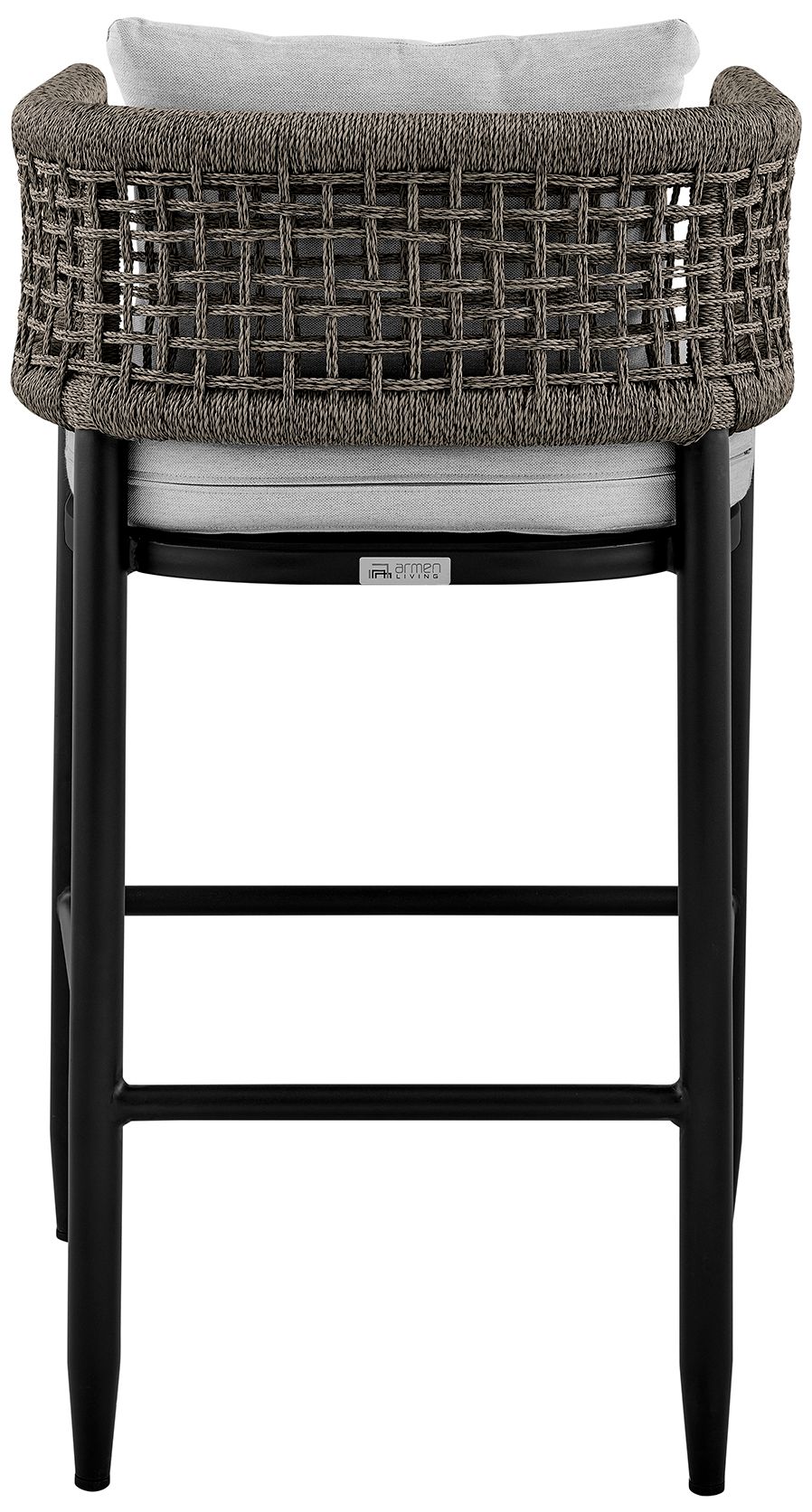 Image 6 Felicia Outdoor Patio Bar Stool in Aluminum with Rope and Cushions more views