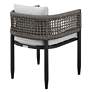 Felicia Set of 2 Outdoor Patio Dining Chair in Aluminum with Grey Rope