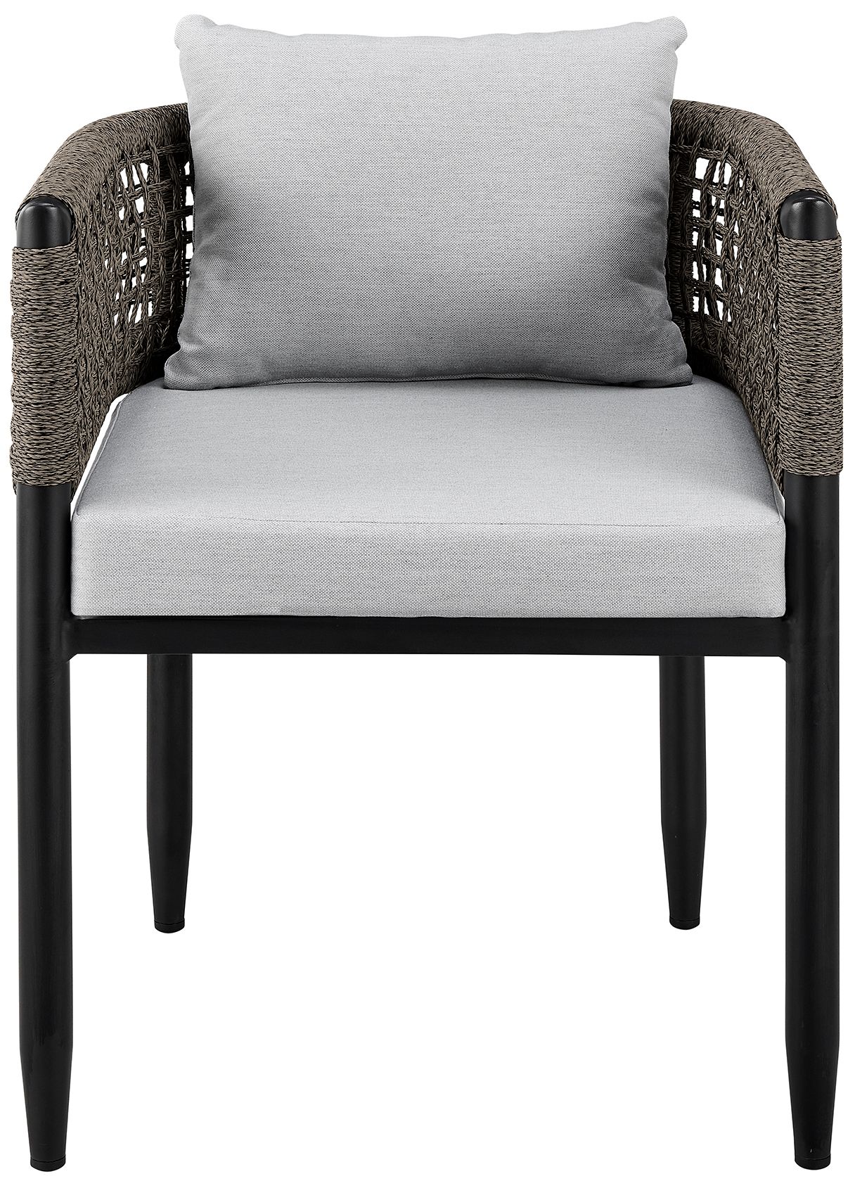 Image 4 Felicia Set of 2 Outdoor Patio Dining Chair in Aluminum with Grey Rope more views