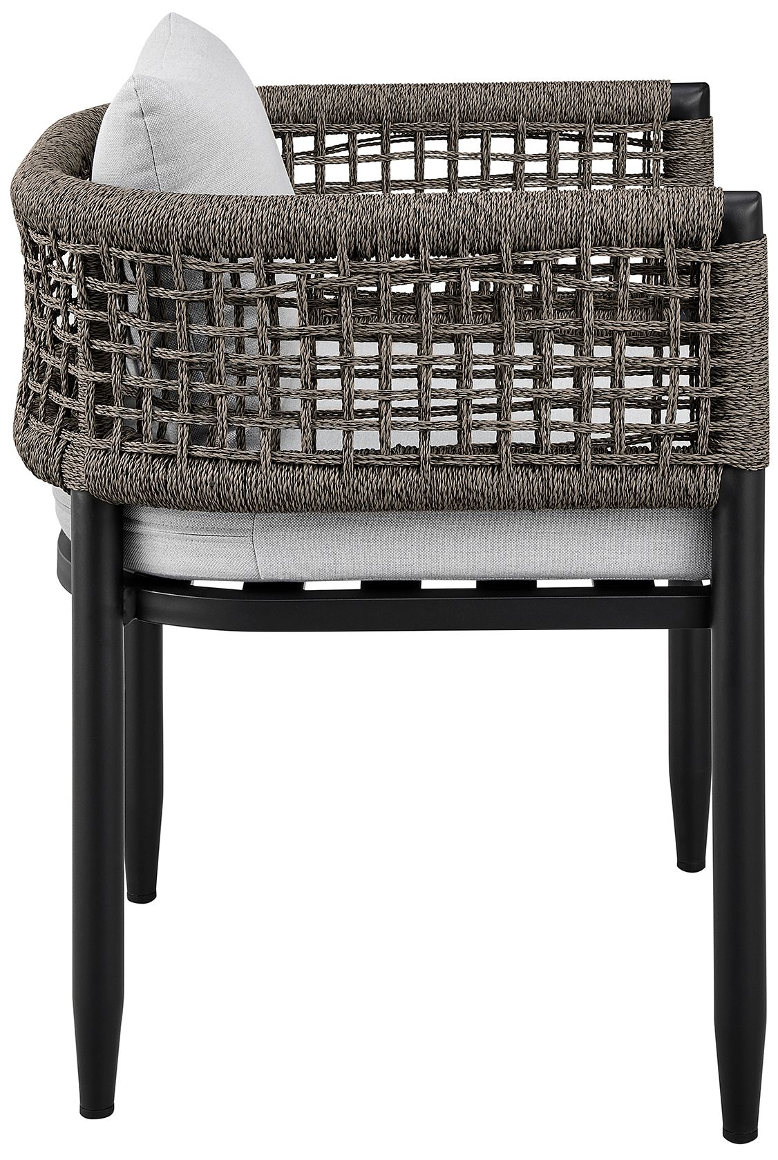 Image 5 Felicia Set of 2 Outdoor Patio Dining Chair in Aluminum with Grey Rope more views