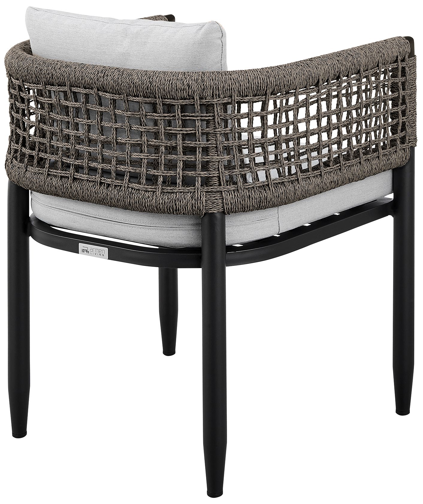 Image 6 Felicia Set of 2 Outdoor Patio Dining Chair in Aluminum with Grey Rope more views