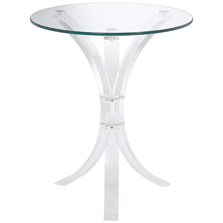 Felicity 18&quot; Wide Glass and Clear Acrylic Round Accent Table more views