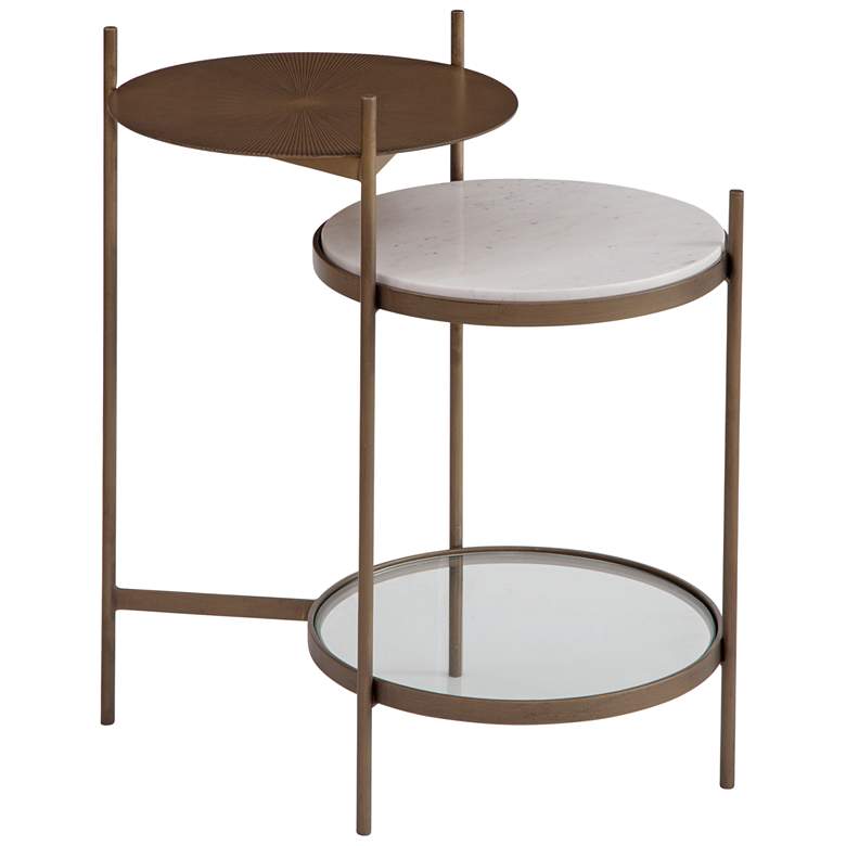 Image 1 Felicity 24" Metal and Marble Accent Table