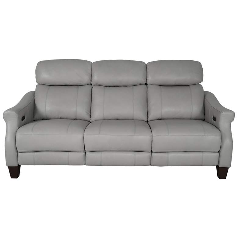 Image 1 Felicity 84 in. Zero Gravity Power Reclining Sofa in Silver Leather