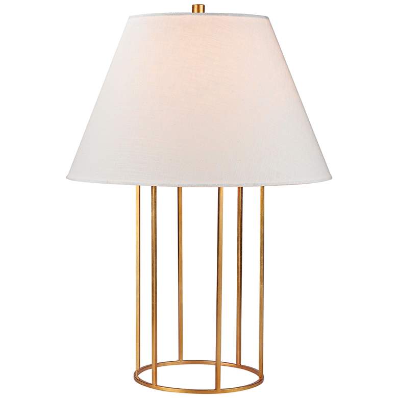 Image 1 Felicity Barrel Frame Gold Leaf Metal Table Lamp