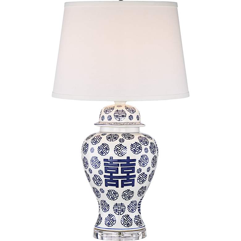 Image 1 Felicity Blue and White Double Happiness Table Lamp