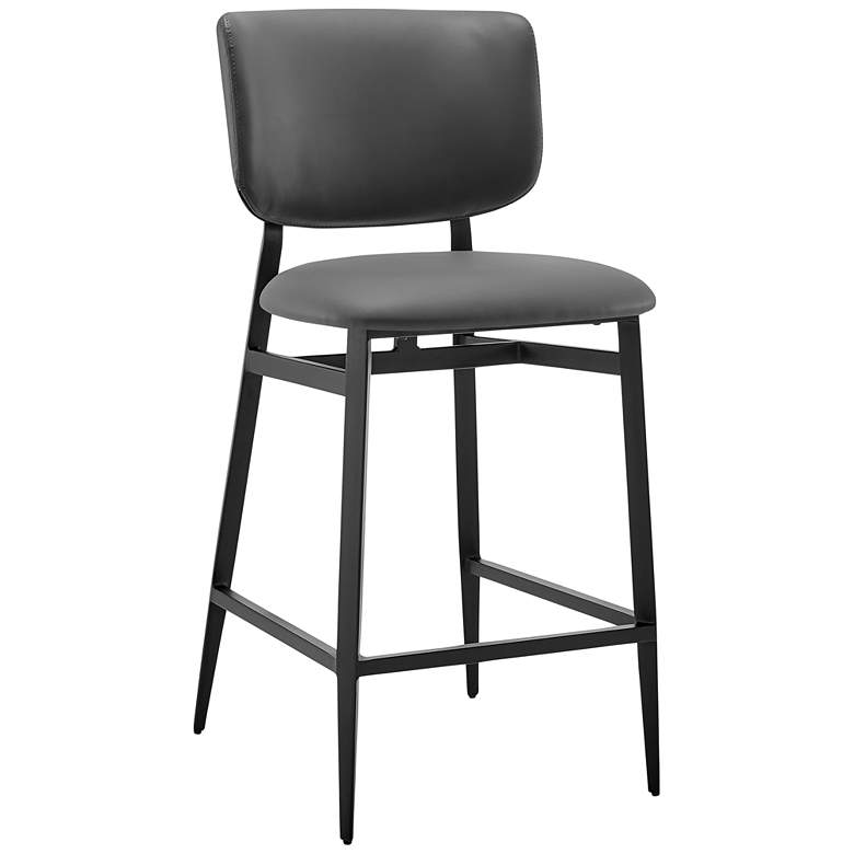 Image 1 Felipe 26 1/2 inch Gray Faux Leather Counter Stool