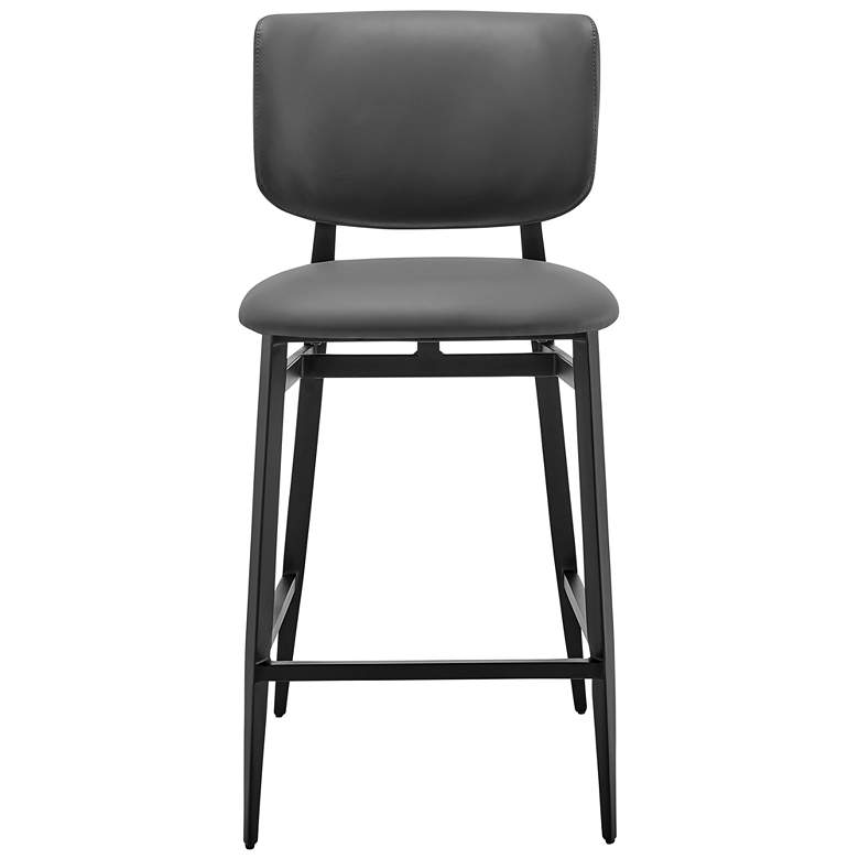 Image 5 Felipe 26 1/2 inch Gray Faux Leather Counter Stool more views
