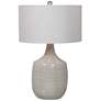Felipe Distressed Light Gray Glaze Ceramic Vase Table Lamp