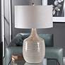 Felipe Distressed Light Gray Glaze Ceramic Vase Table Lamp