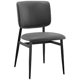 Image1 of Felipe Gray Faux Leather Side Chair
