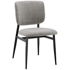Image1 of Felipe Gray Linen Fabric Side Chair
