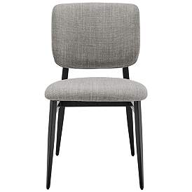 Image5 of Felipe Gray Linen Fabric Side Chair more views