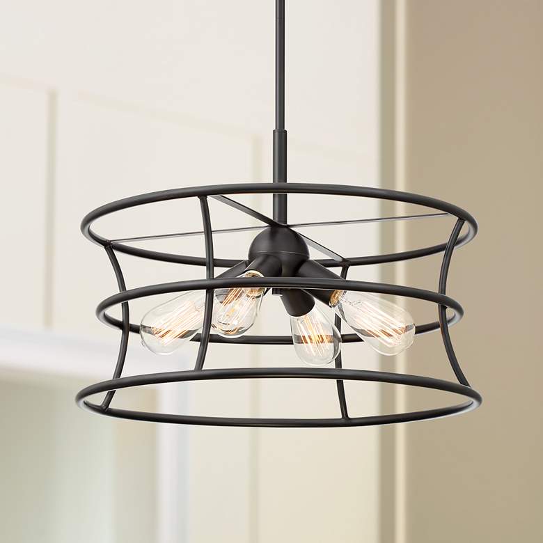 Image 1 Felix 20" Wide Oil-Rubbed Bronze 4-Light Pendant Light