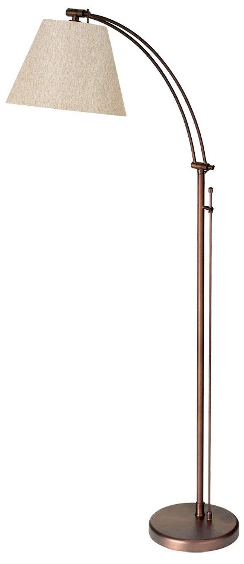 Image 2 Felix 61"H Oil Brushed Bronze Adjustable Floor Lamp With Flax Empire Shade