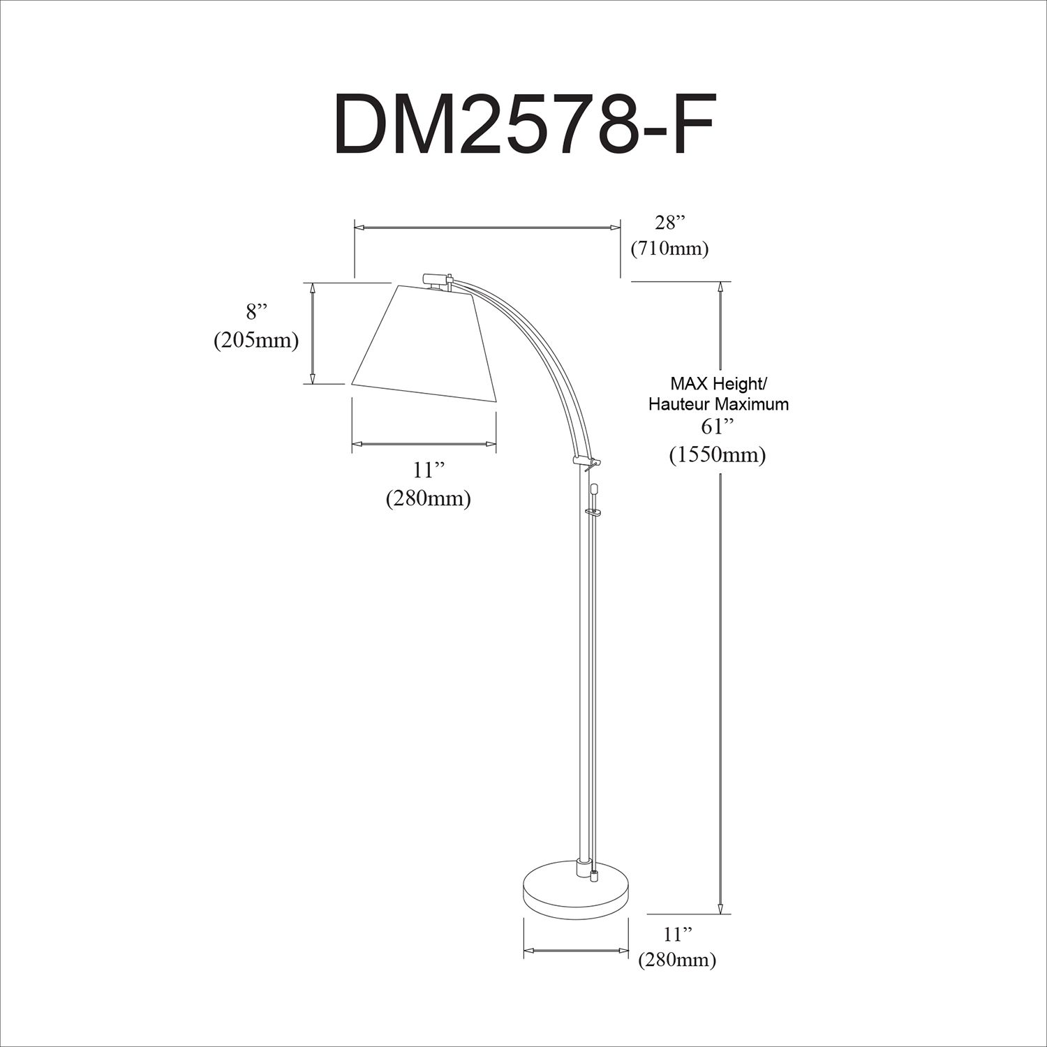 Image 4 Felix 61"H Oil Brushed Bronze Adjustable Floor Lamp With Flax Empire Shade more views
