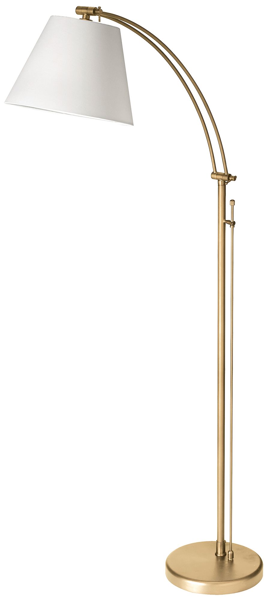 Image 2 Felix 61" High Aged Brass Adjustable Floor Lamp With White Shade