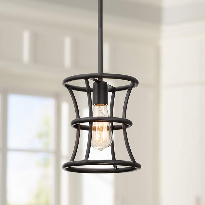 Image 1 Felix 8" Wide Oiled-Rubbed Bronze Mini Pendant Light