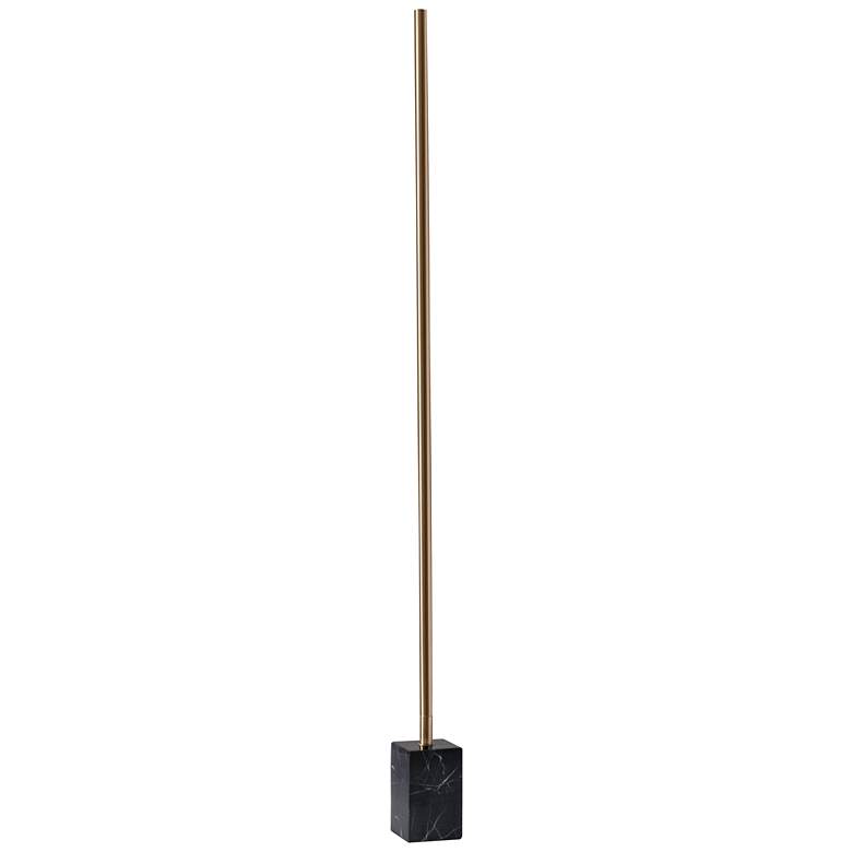 Image 1 Felix Antique Brass and Black Marble LED Floor Lamp