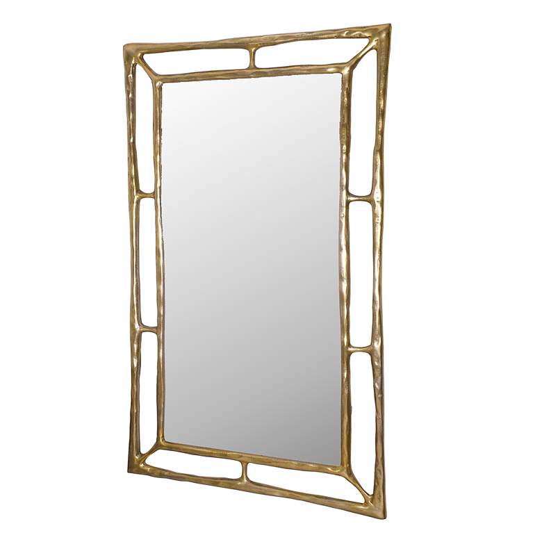 Image 1 Felix Antiqued Brass 30" x 50" Rectangular Wall Mirror