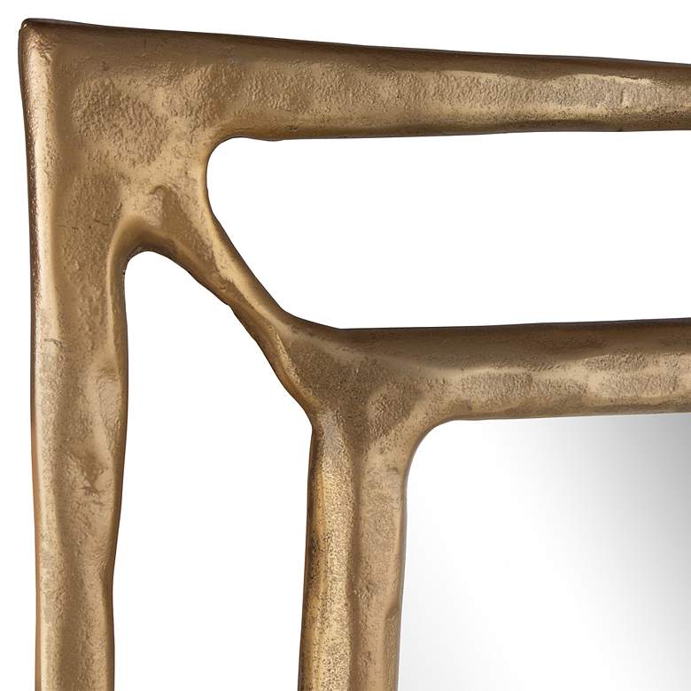 Image 3 Felix Antiqued Brass 30" x 50" Rectangular Wall Mirror more views