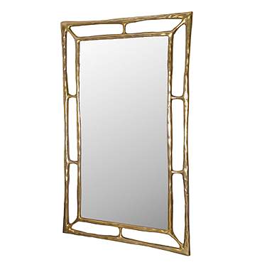 Felix Antiqued Brass 30" x 50" Rectangular Wall Mirror