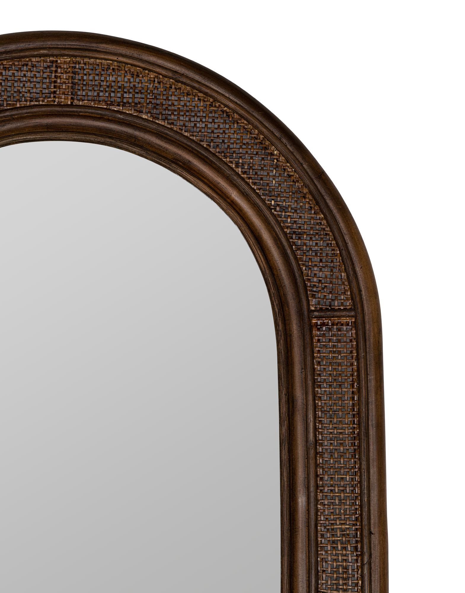 Image 6 Felize Walnut Finish 47" x 25" Wooden Pill-Shaped Wall Mirror more views