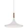 Felton White Aluminum and Wood 14" Wide Pendant Light