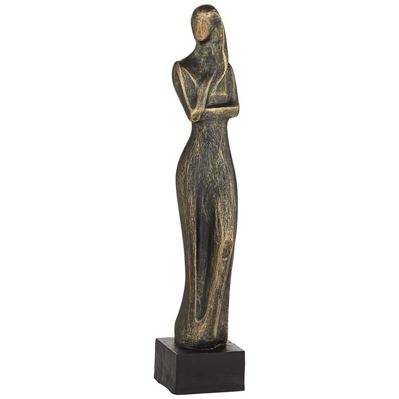 Image 1 Femme Fatale 16" High Matte Bronze Woman Statue