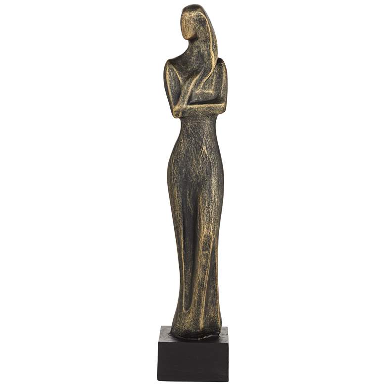 Image 4 Femme Fatale 16 inch High Matte Bronze Woman Statue more views