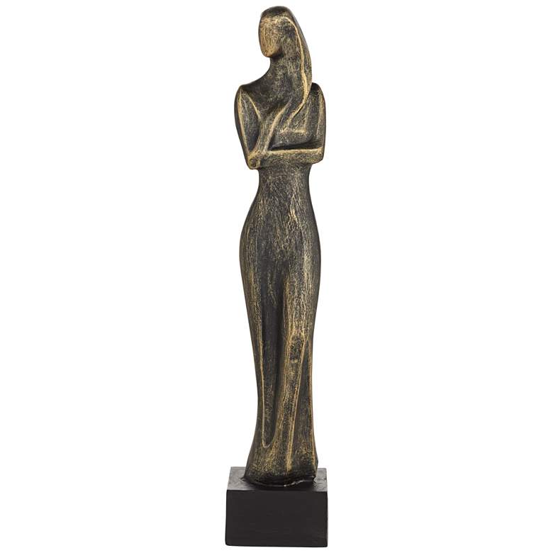 Image 4 Femme Fatale 16" High Matte Bronze Woman Statue more views