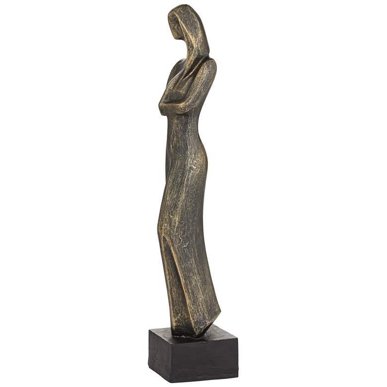 Image 7 Femme Fatale 16 inch High Matte Bronze Woman Statue more views