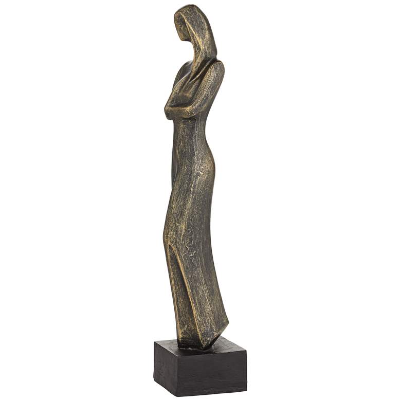 Image 7 Femme Fatale 16" High Matte Bronze Woman Statue more views