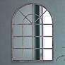 Fenetre Antique Silver 29" x 41" Arched Wall Mirror