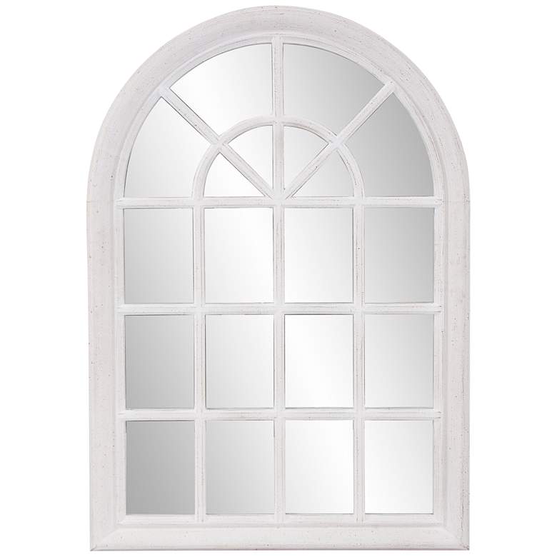 Image 1 Fenetre White Washed 29 inch x 41 inch Arch Top Wall Mirror