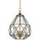 Fenmore 15 3/4"W Antique Brass Geometric Glass Pendant Light