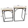 Fenmore Brown Wood Black Iron Accent Tables Set of 2
