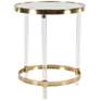 Fenster 19"W Mirrored Gold Iron Round Accent End Table