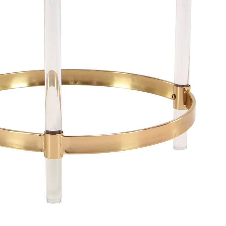 Image 4 Fenster 19"W Mirrored Gold Iron Round Accent End Table more views