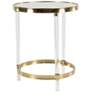 Fenster 19"W Mirrored Gold Iron Round Accent End Table
