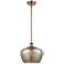 Fenton 11" Wide Antique Copper Mini Pendant w/ Mercury Glass