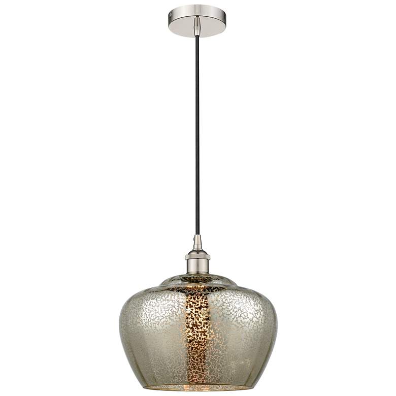 Image 1 Fenton 11"W Polished Nickel Mini Pendant w/ Mercury Glass