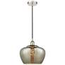 Fenton 11"W Polished Nickel Mini Pendant w/ Mercury Glass
