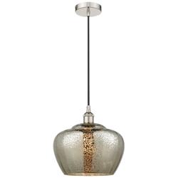 Fenton 11"W Polished Nickel Mini Pendant w/ Mercury Glass