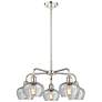 Fenton 24.5"W 5 Light Polished Nickel Stem Hung Chandelier With Clear 