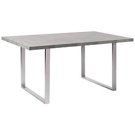 Image1 of Fenton 63 in. Dining Table in Cement Gray Laminate Top and Stainless Steel